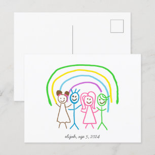 Upload Childs Drawing Turn Kids Artwork to Postcard