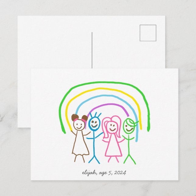 Upload Childs Drawing Turn Kids Artwork to Postcard (Front/Back)