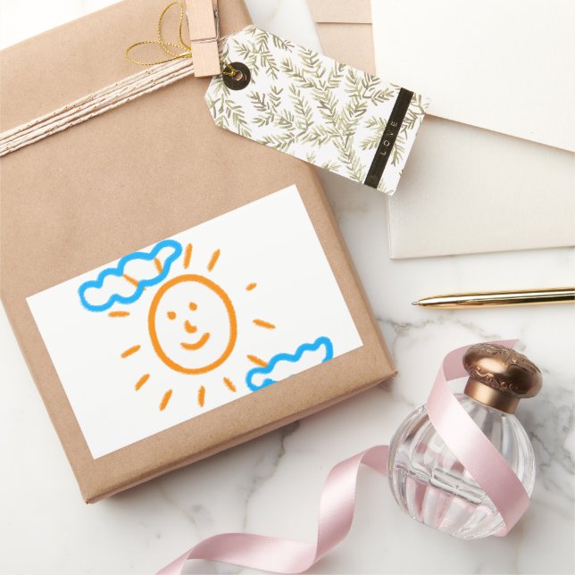 Upload Childs Drawing Turn Kids Artwork to Rectangular Sticker (Gifting)