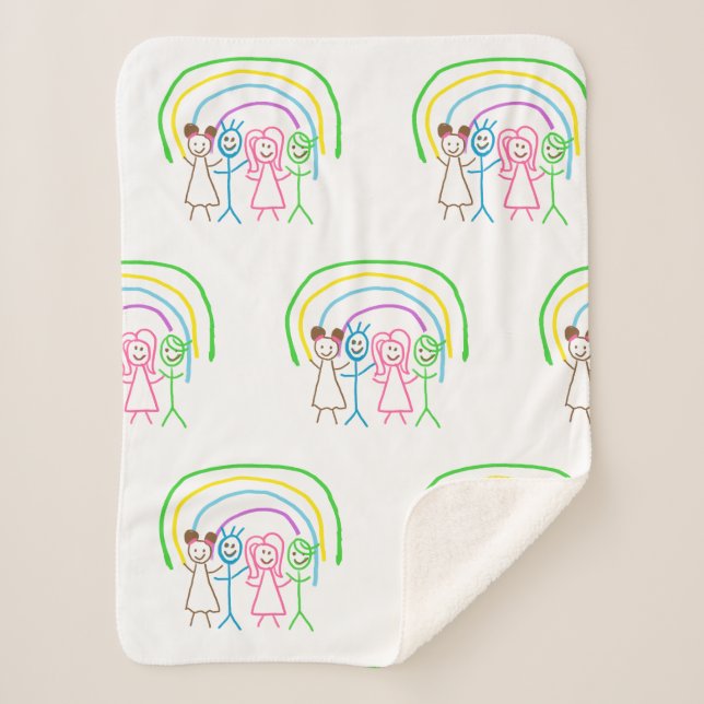 Upload Childs Drawing Turn Kids Artwork to Sherpa Blanket (Front)
