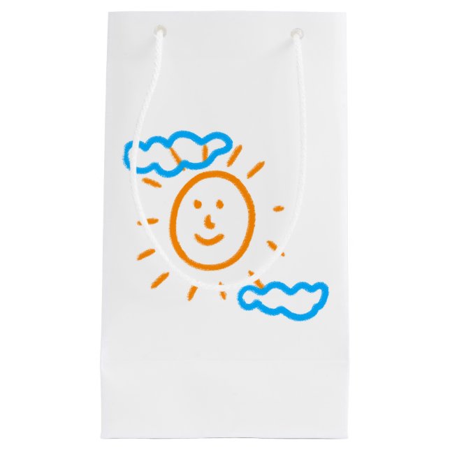 Upload Childs Drawing Turn Kids Artwork to Small Gift Bag (Front)