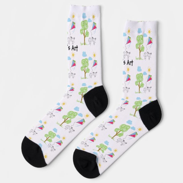 Upload Childs Drawing Turn Kids Artwork to  Socks (Left)