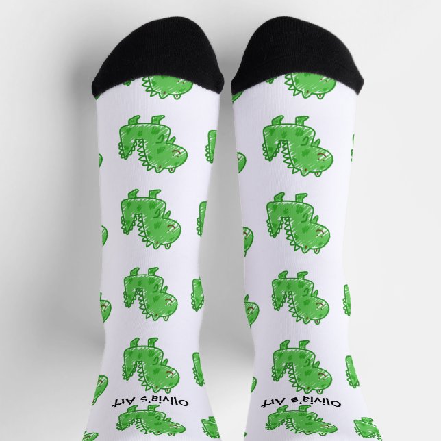 Upload Childs Drawing Turn Kids Artwork to  Socks (Top)