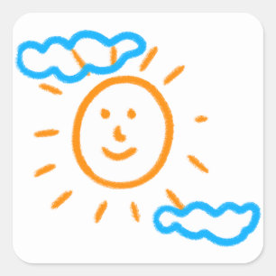 Upload Childs Drawing Turn Kids Artwork to Square Sticker