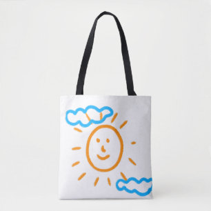 Upload Childs Drawing Turn Kids Artwork to Tote Bag