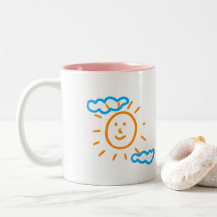 Upload Childs Drawing Turn Kids Artwork to Two-Tone Coffee Mug