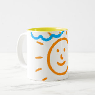 Upload Childs Drawing Turn Kids Artwork to Two-Tone Coffee Mug