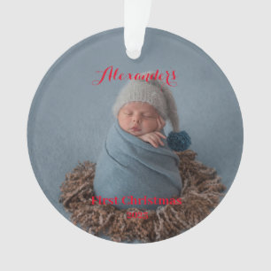 Upload Child's Photo First Christmas Ornament