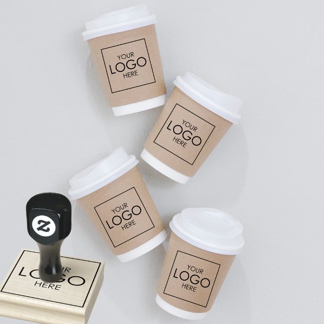 Upload Company Logo Custom Business Branding Wood Rubber Stamp (Creator Uploaded)