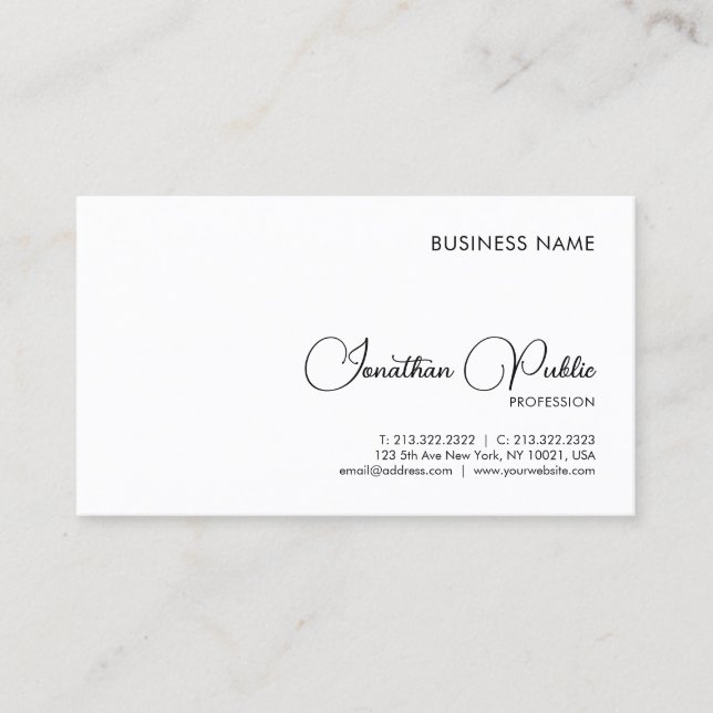 Upload Company Logo Here Script Name Top Business Card (Front)
