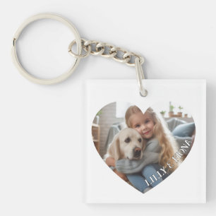 Upload Custom Heart Photo Add Name Family Keepsake Key Ring