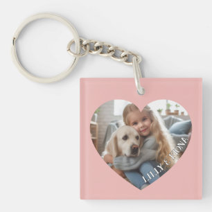 Upload Custom Heart Photo Add Name Family Keepsake Key Ring