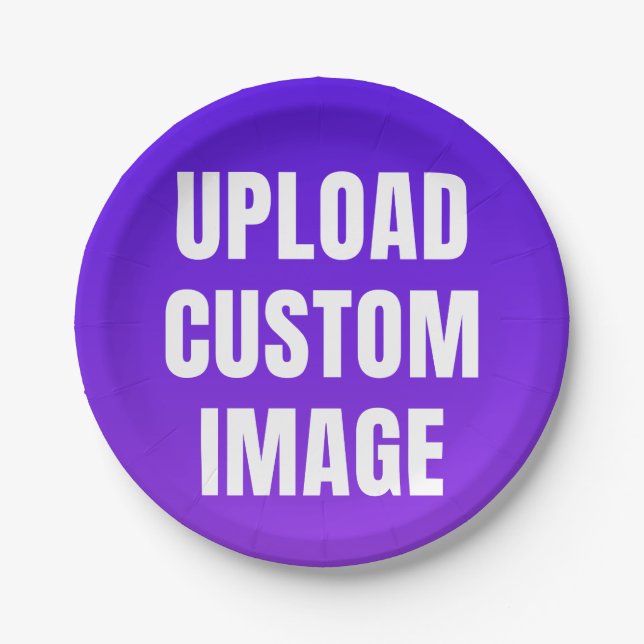 Upload Custom Image - Add Your Own To Print On A Paper Plate (Front)