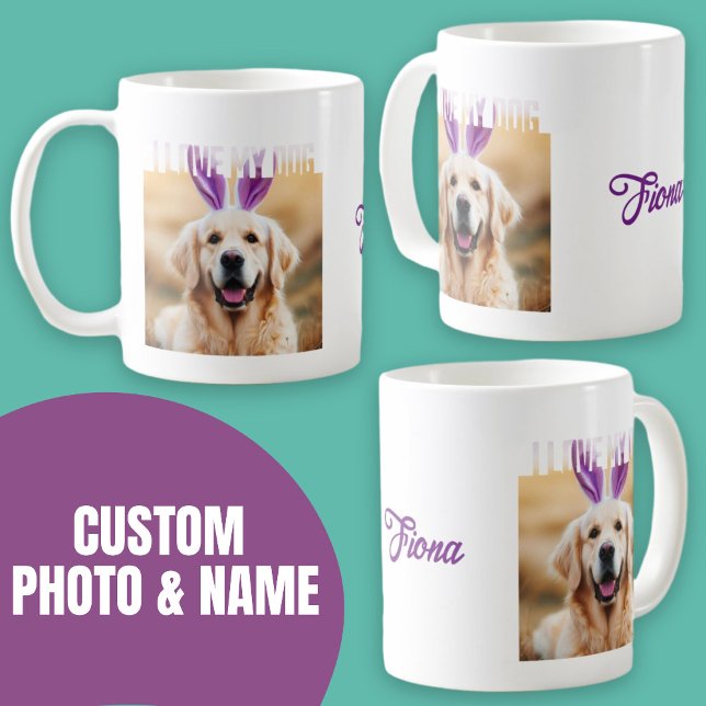 Upload Custom Pet Photo I Love My Dog Coffee Mug (Upload Custom Pet Photo I Love My Dog Coffee Mug.)