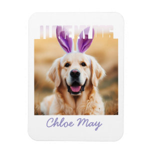 Upload Custom Pet Photo Name I Love My Dog Magnet