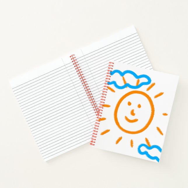Upload Drawing Turn Kids Artwork to Striped  Notebook (Inside)