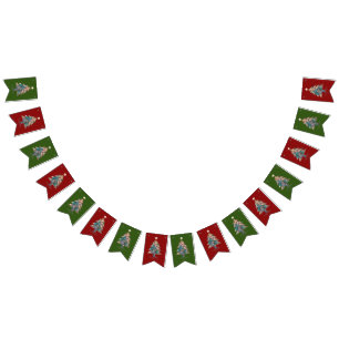 Upload Family Picture into a Christmas Tree Shape  Bunting
