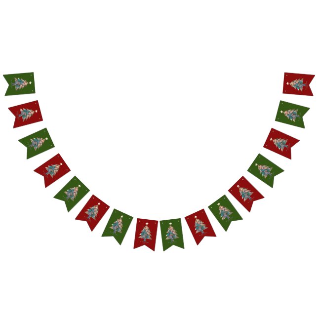Upload Family Picture into a Christmas Tree Shape  Bunting (All)