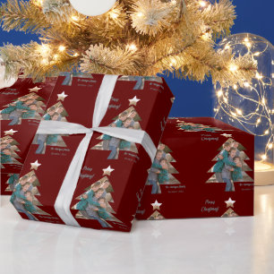 Upload Family Picture into a Christmas Tree Shape Wrapping Paper