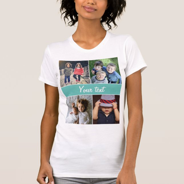 Upload four photos and text T-Shirt (Front)