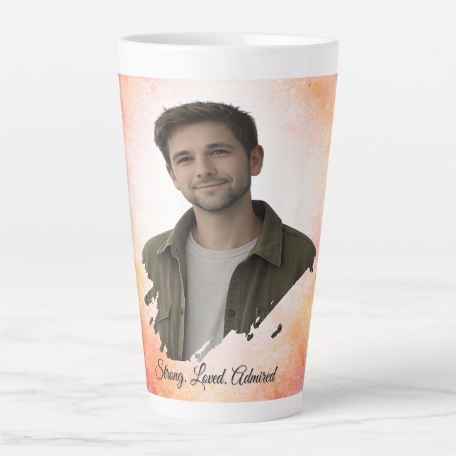 Upload His Photo- Personalized Custom Gift for Him Latte Mug (Front)