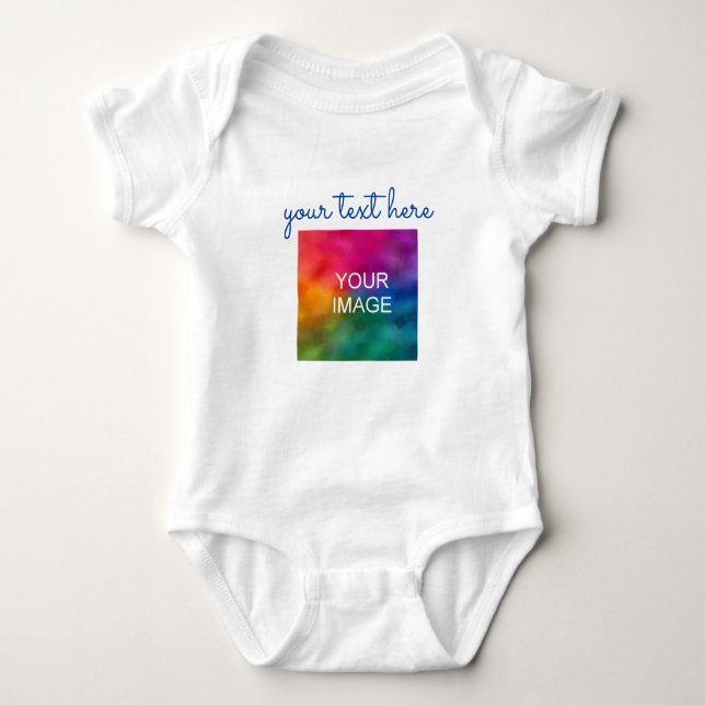 Upload Image Add Text Double Sided Print Baby Baby Bodysuit (Front)