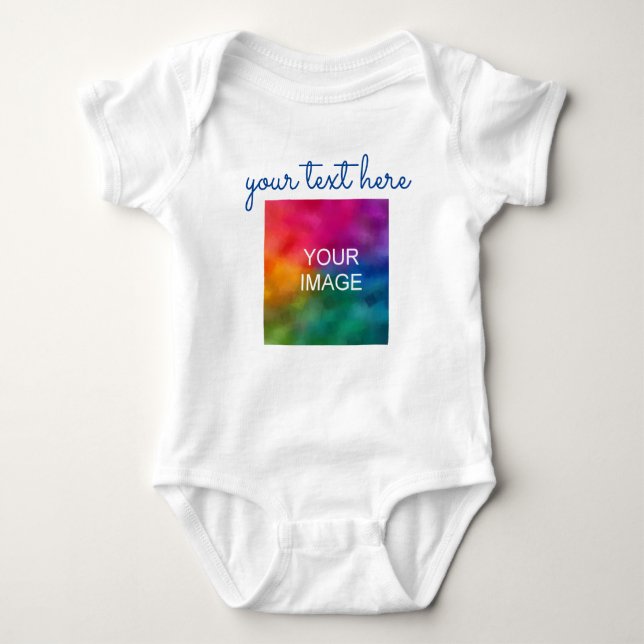 Upload Image Add Text Front & Back Print Baby Baby Bodysuit (Front)