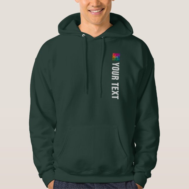 Upload Image Add Text Template Mens Modern Trendy Hoodie (Front)
