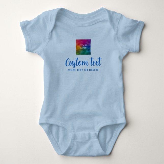 Upload Image Custom Text Unisex Jersey One-Pieces Baby Bodysuit (Front)