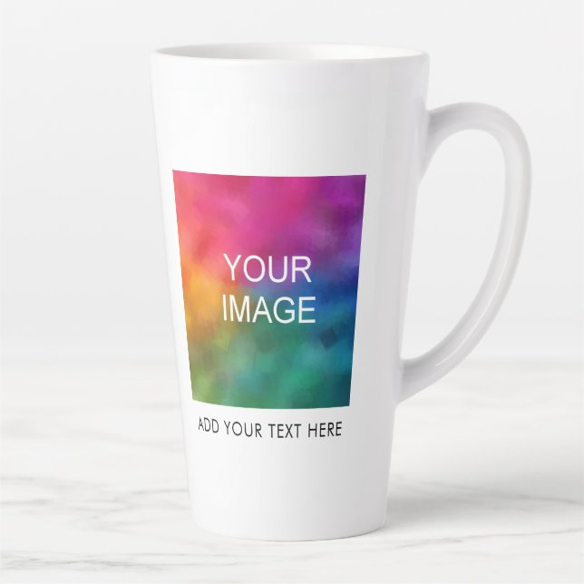 Upload Image Photo Company Logo Name Text Large Latte Mug (Right)