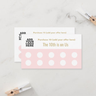 Upload Logo 10 Salon Stamp Punch Customer Loyalty Card