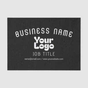 Upload Logo   Black & White (editable) Tissue Paper