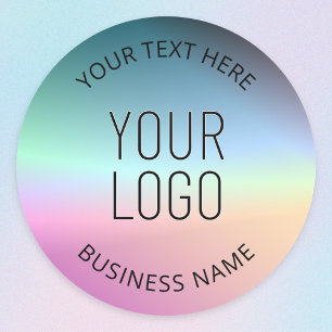 Upload Logo Colourful Changing Gradient Colours Classic Round Sticker