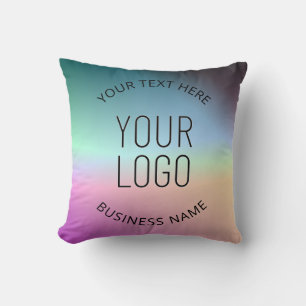 Upload Logo Colourful Changing Gradient Colours Cushion