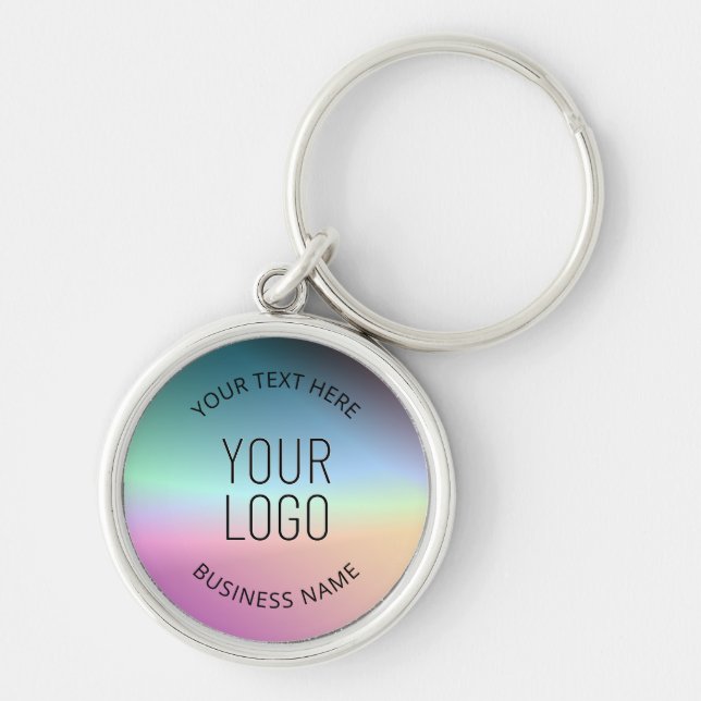 Upload Logo | Colourful Changing Gradient Colours  Key Ring (Front)