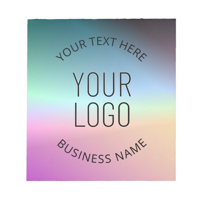 Upload Logo | Colourful Changing Gradient Colours  Notepad (Front)