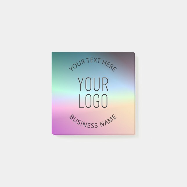 Upload Logo | Colourful Changing Gradient Colours  Post-it Notes (Front)