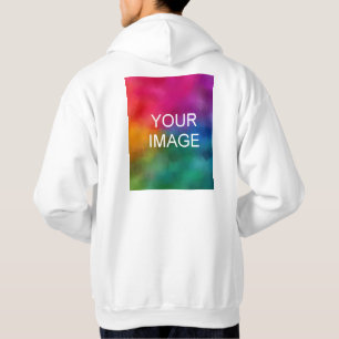 Upload Logo Image Template Men's Basic White Hoodie