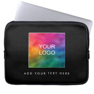 Upload Logo Modern Black And White Template Best Laptop Sleeve