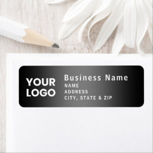 Upload Logo   Modern Gradient Grey Return Address