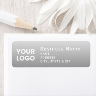 Upload Logo   Modern Gradient Grey Return Address