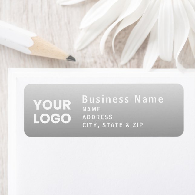 Upload Logo | Modern Gradient Grey Return Address (Insitu)