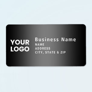 Upload Logo Modern Gradient Grey Return Address Label