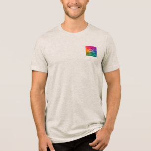 Upload Logo or Photo Oatmeal Mens Double Sided Tri-Blend Shirt