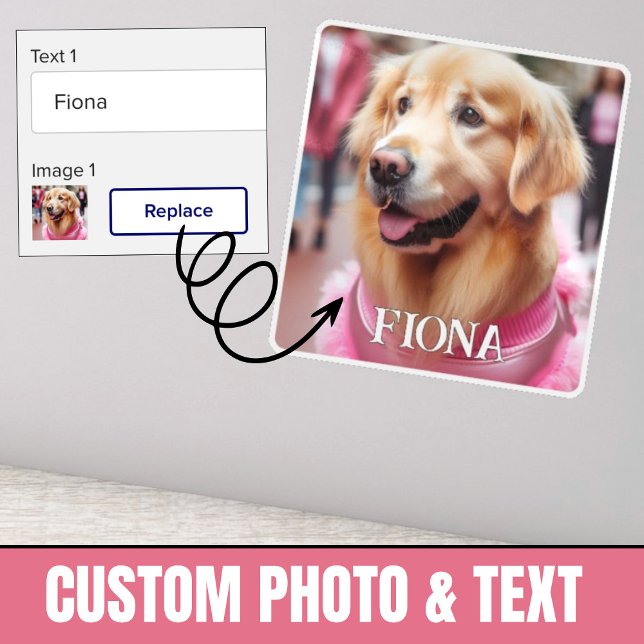 Upload Personalised Dog or Pet Photo Add Name Gift (Upload Personalized Dog or Pet Photo Add Name Gift Sticker.)