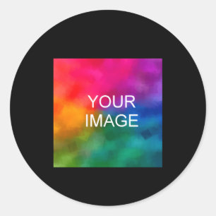 Upload Photo Add Text Template Kids Girls  Classic Round Sticker