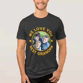 Upload photo - best grandpa Tri-Blend shirt