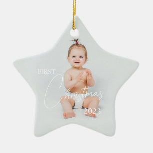 Upload Photo First Christmas Ceramic Tree Decoration
