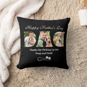 Upload Photo Happy Father's Day Funny Dog Owner Cushion