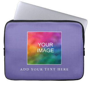 Upload Photo Image Elegant Periwinkle Purple Laptop Sleeve